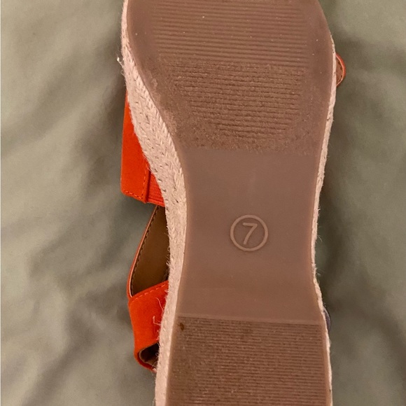 Orange Suede Platform Espadrille Sandals - Picture 4 of 5